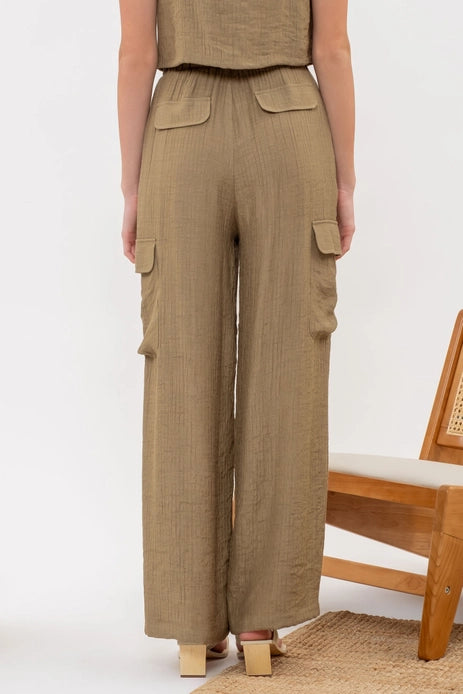 Gianna Wide Leg Drawstring Cargo Pants