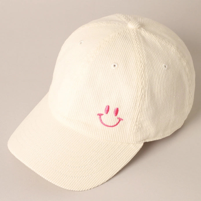 Millie Happy face embroidered cap