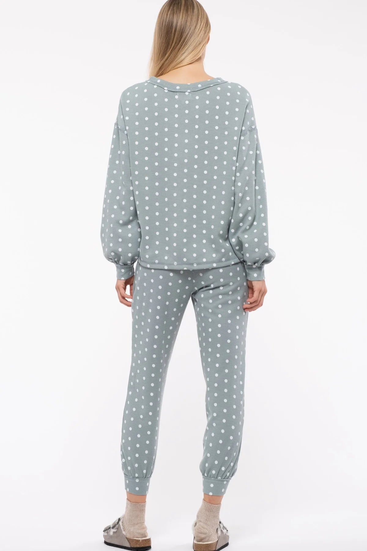 SPLIT NECK POLKA DOT COMBO SET