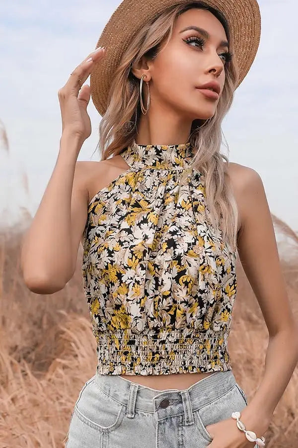 Floral Print Sleeveless Top