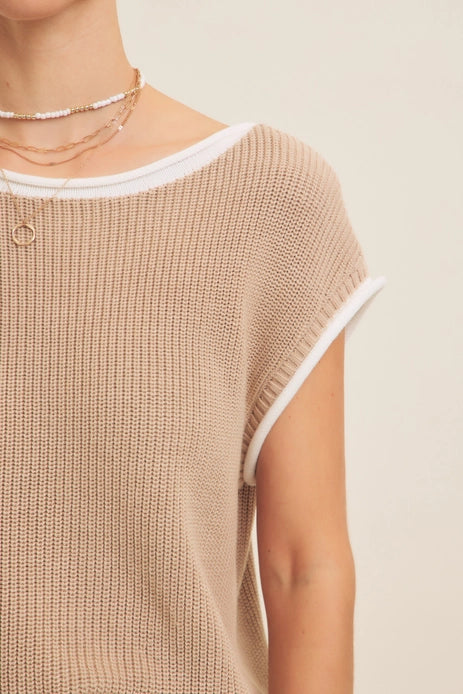 Nola Knitted Sweater Vest with Round Neck