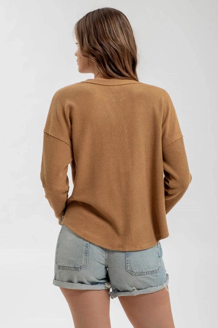 Emery V Neck Long Sleeve Knit Top