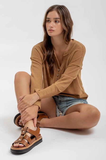Emery V Neck Long Sleeve Knit Top