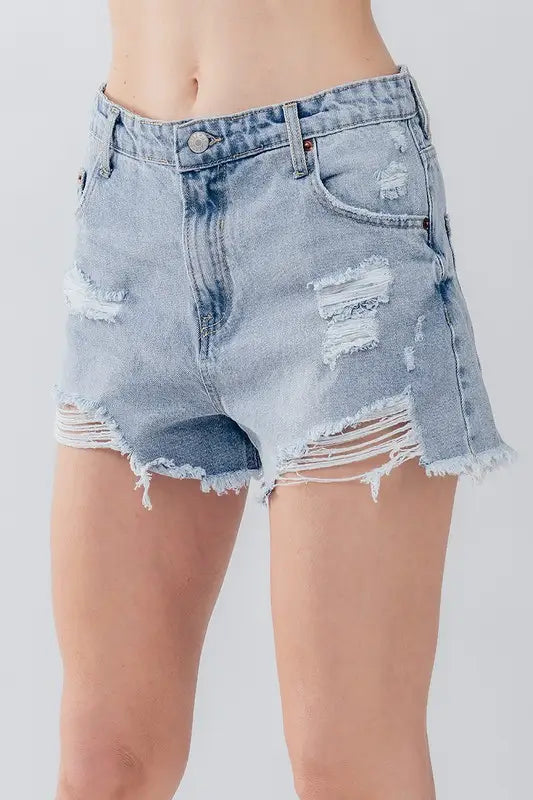 Layla Distressed Denim Shorts