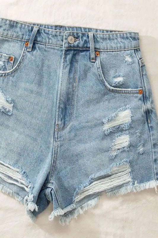 Layla Distressed Denim Shorts