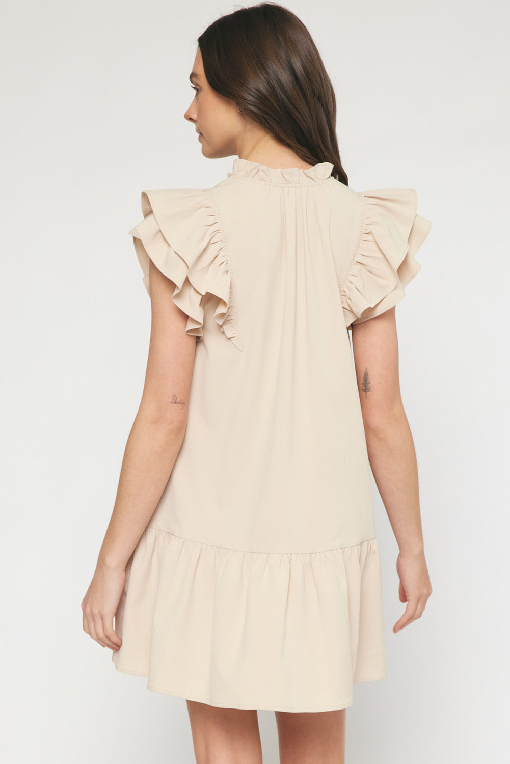 Ruffle Sleeve Mini Dress