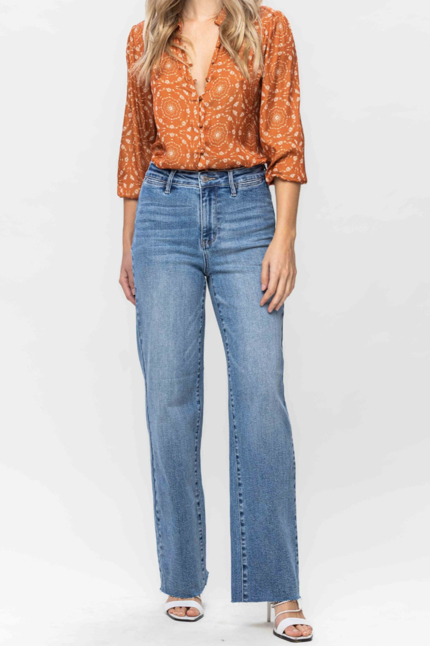 Judy Blue High waist Wide Leg Jean(Stretchy)