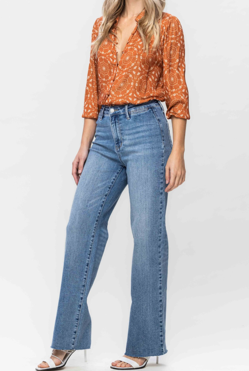 Judy Blue High waist Wide Leg Jean(Stretchy)
