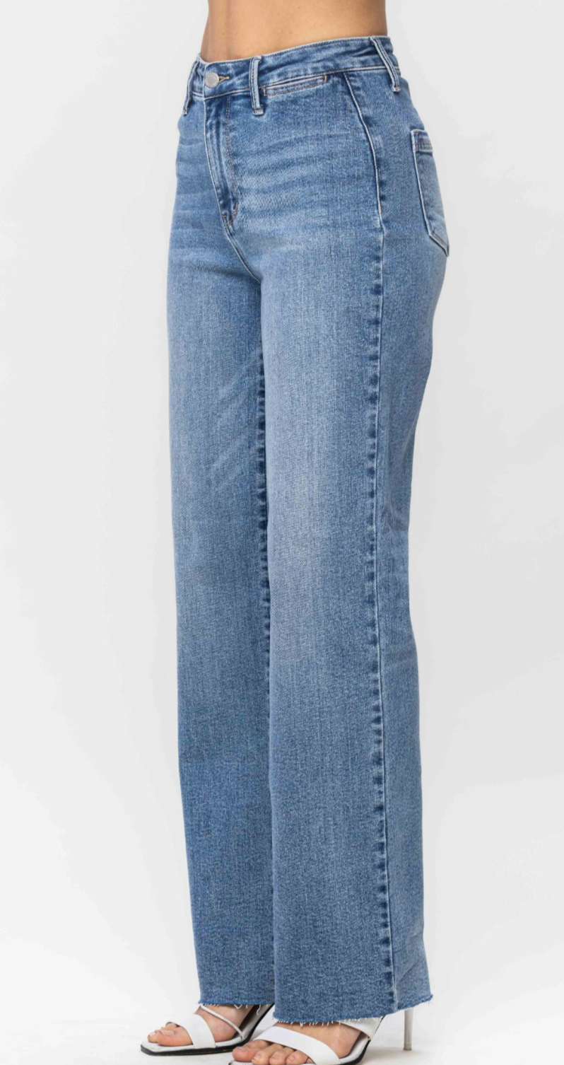 Judy Blue High waist Wide Leg Jean(Stretchy)