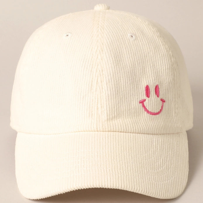 Millie Happy face embroidered cap