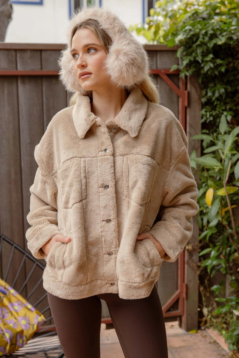 Jianna Teddy Collared Button Down Jacket