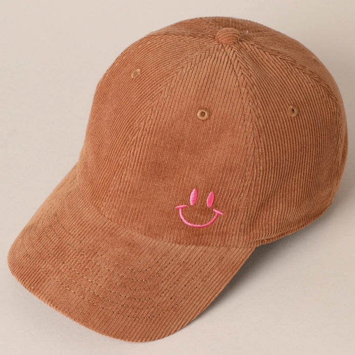 Millie Happy face embroidered cap