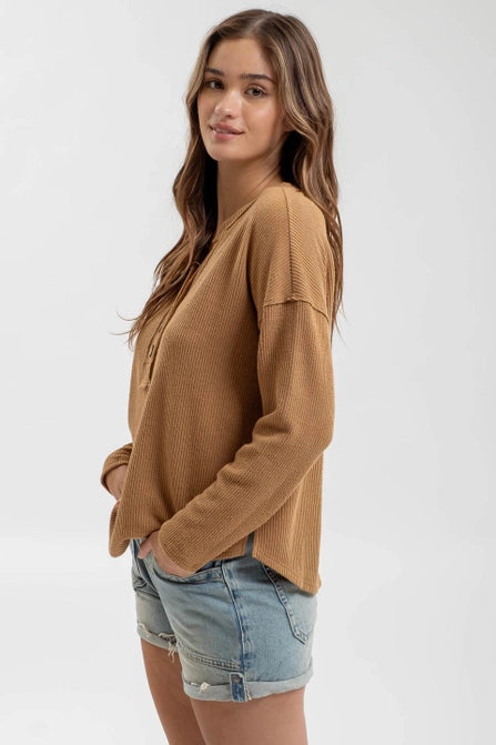 Emery V Neck Long Sleeve Knit Top