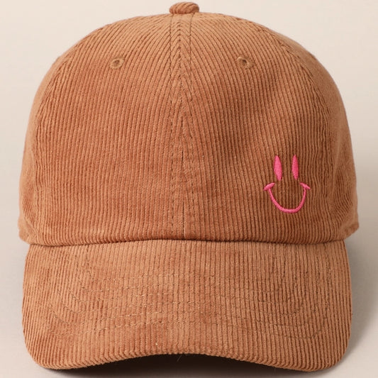 Millie Happy face embroidered cap