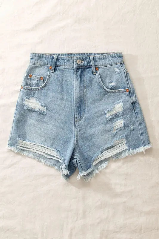 Layla Distressed Denim Shorts