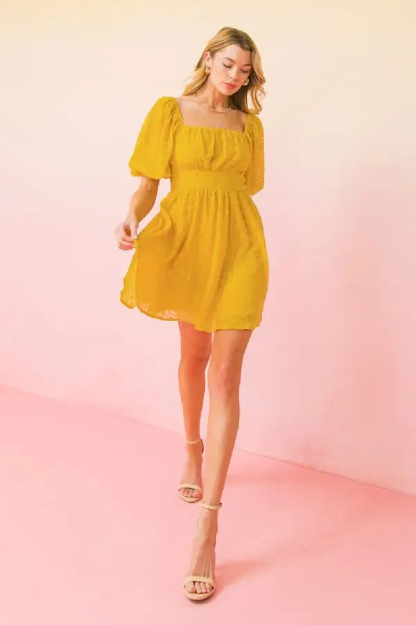 Textured woven mini dress