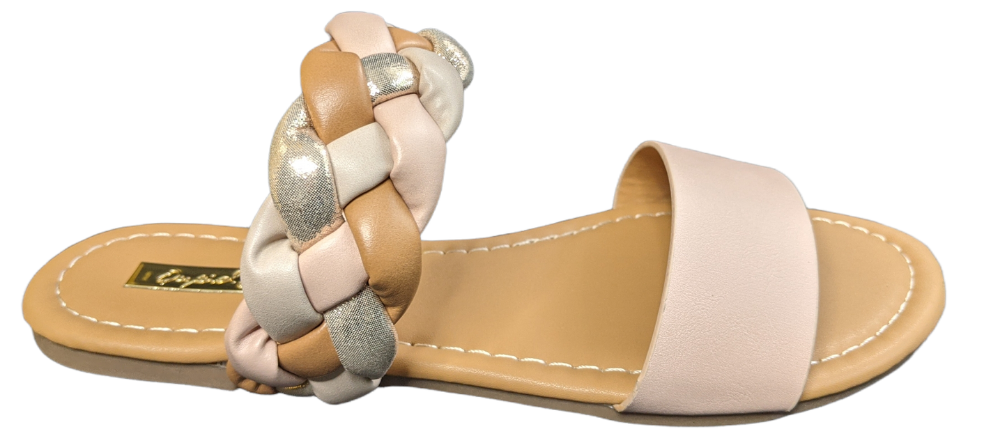 Women's woven Dual-Band flat slippers