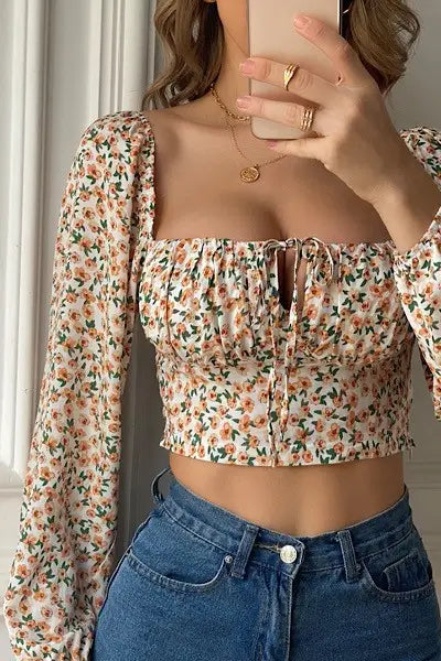 Floral Print Cropped Top